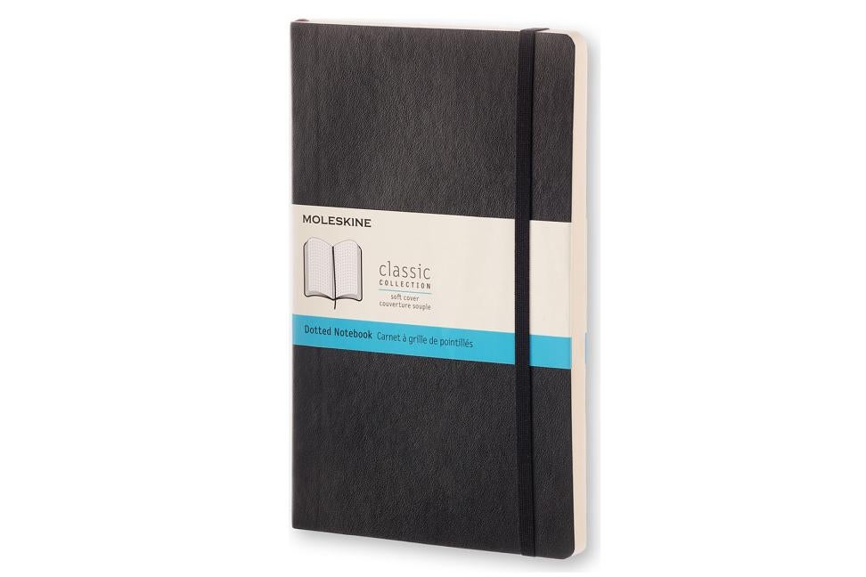Item #302863 Moleskine Classic Notebook, Large, Dotted, Black, Soft Cover (5 X 8.25"). Moleskine