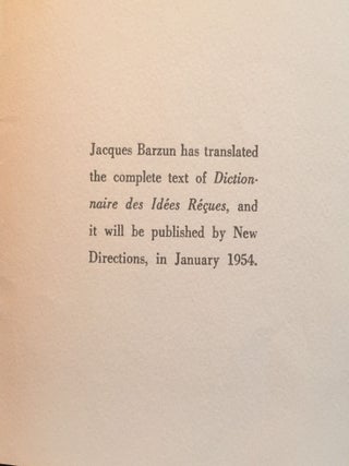 Flaubert's ABC: Thirty-Five of the Nine-Hundred-Odd Entries in the Dictionnaire des Idees Recues. Translated by Jacques Barzun