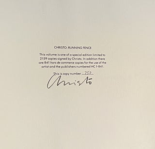 Christo: Running Fence, Sonoma and Marin Counties, California September 1972-76 (Signed)