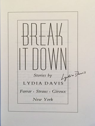 Break It Down: Stories (Signed)