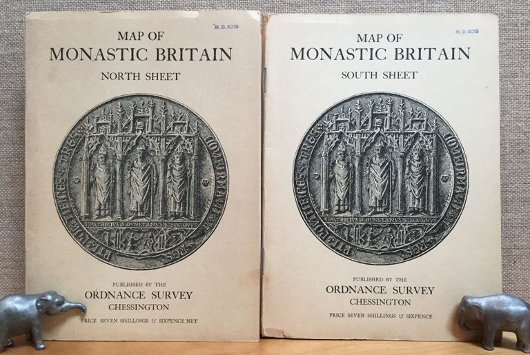 Item #901218 Map of Monastic Britain ( North Sheet ) & Map of Monastic Britain ( South Sheet ). 2 Volume Set. Reginald Llewelyn Brown, R. Neville Hadcock, Director General Ordnance Survey Major-General, Cartographer.