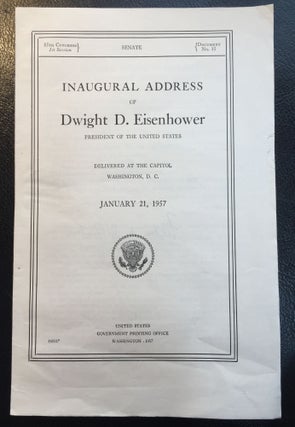 Item #901220 Inaugural Address of Dwight D. Eisenhower, President of the United States Delivered...