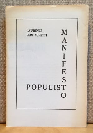 Item #901235 Populist Manifesto (For Poets, With Love). Lawrence Ferlinghetti