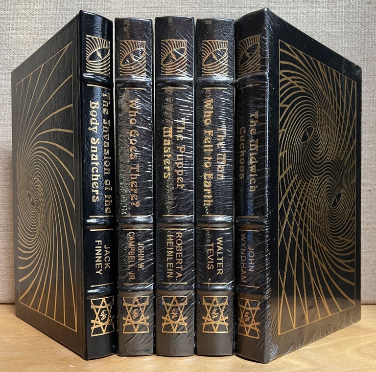 Item #901274 They Walk Among Us (5 Volume Set): Who Goes There?; The Invasion of the Body Snatchers; The Puppet Masters; The Man Who Fell to Earth; & The Midwich Cuckoos. John W. Campbell, Jack Finney, Robert A. Heinlein, Walter Tevis, John Wyndham.