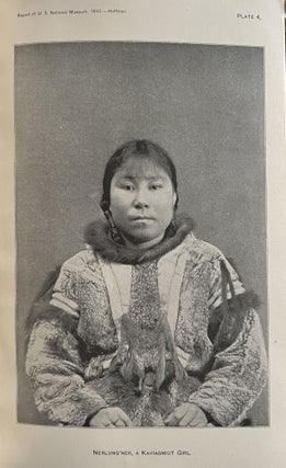 The Graphic Art of the Eskimos; Notes on the Geology and Natural History of the Peninsula of Lower Calfornia; The Antiquity of the Red Race in America; A Collection of Hopi Ceremonial Pigments; The Sculptures of Santa Lucia Cozumahualpa; A Primitive Frame for Weaving Narrow Fabrics; An Early West Virginia Pottery; Pointed Bark Canoes of the Kutenai and Amur - 8 U.S. National Museum Reports bound together