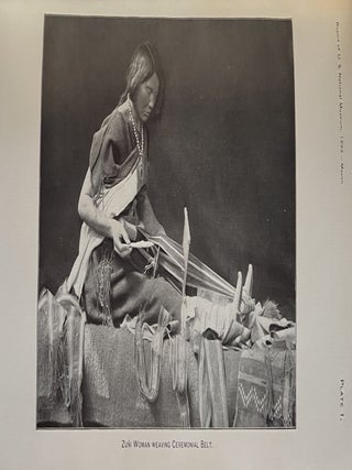 The Graphic Art of the Eskimos; Notes on the Geology and Natural History of the Peninsula of Lower Calfornia; The Antiquity of the Red Race in America; A Collection of Hopi Ceremonial Pigments; The Sculptures of Santa Lucia Cozumahualpa; A Primitive Frame for Weaving Narrow Fabrics; An Early West Virginia Pottery; Pointed Bark Canoes of the Kutenai and Amur - 8 U.S. National Museum Reports bound together