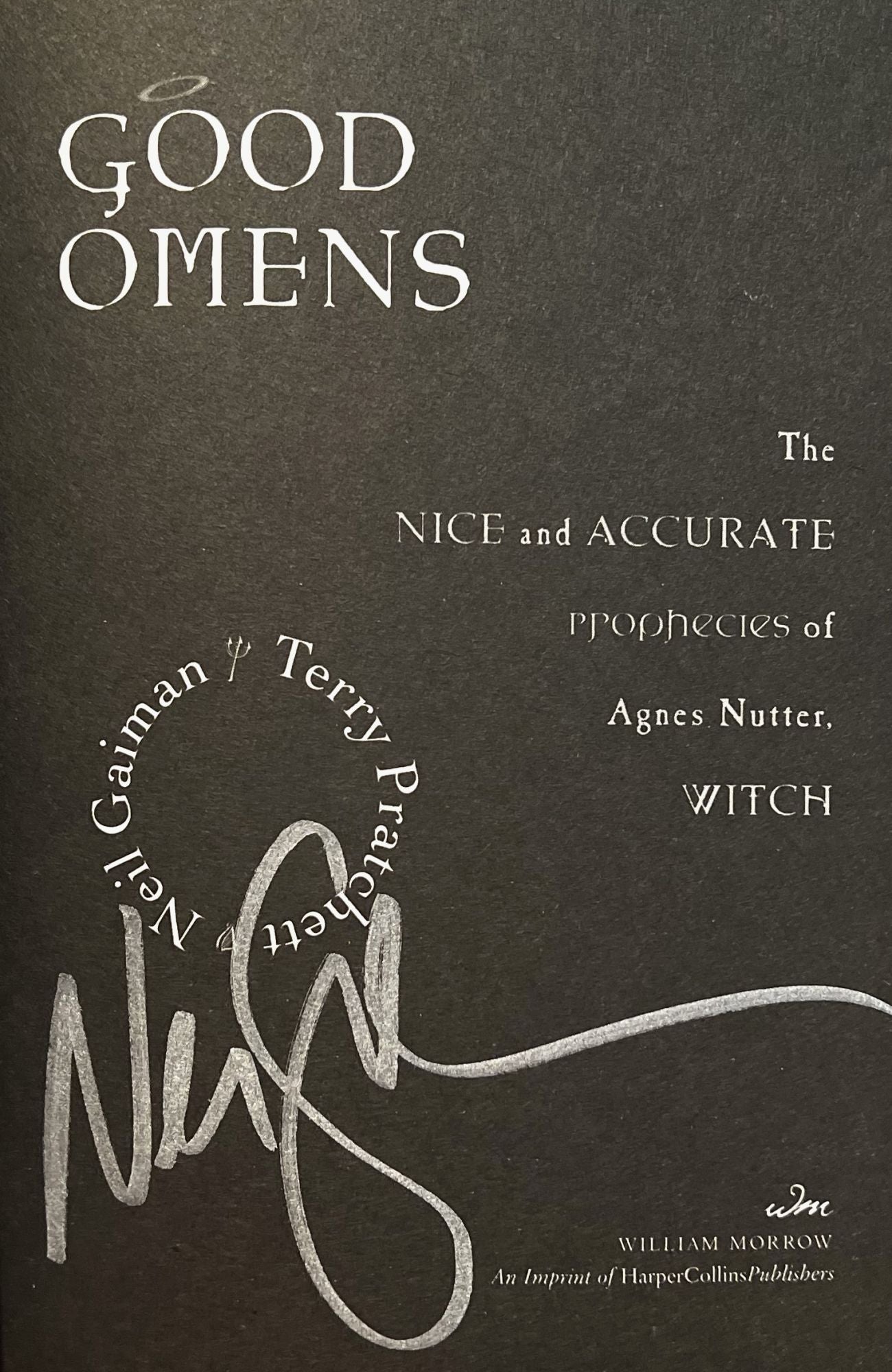 Good Omens The Nice And Accurate Prophecies Of Agnes Nutter Witch Signed Neil Gaiman Terry 5507