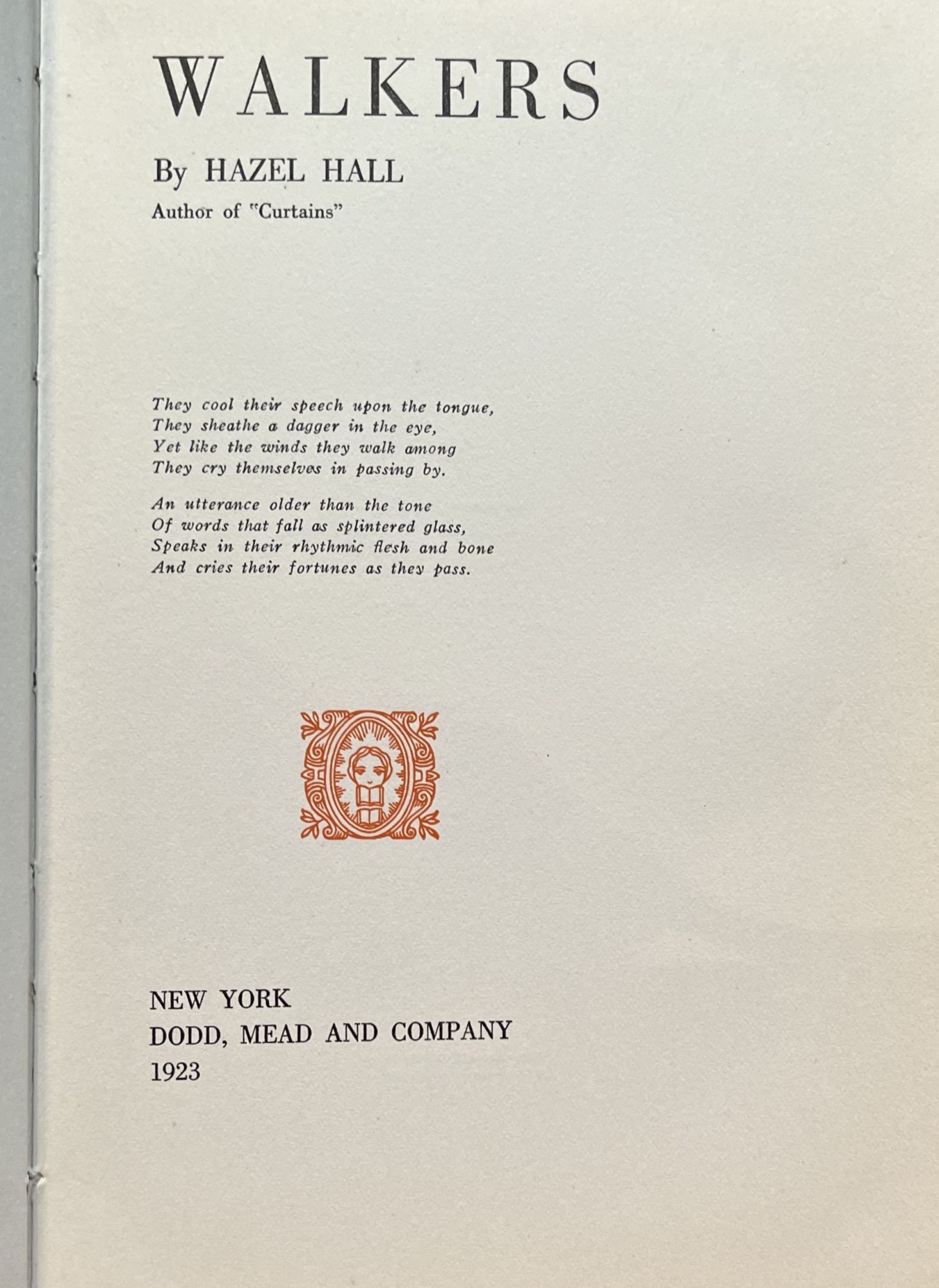 Walkers | Hazel Hall | First Edition