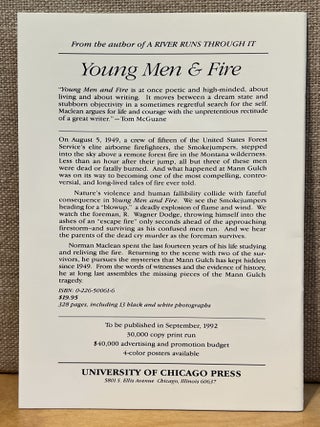 Excerpts from Young Men & Fire (Uncorrected Proof)
