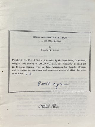 Child Outside My Window ... and other poems (Signed)