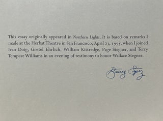 Looking in a Deeper Lair: A Tribute to Wallace Stegner (Signed)