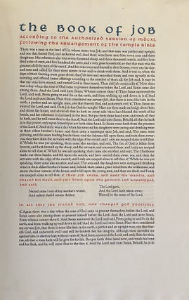 The Book of Job According to the Authorized Version of mdcxi, Following the Arrangement of the Temple Bible