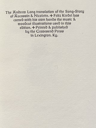 The Song-Story of Aucassin & Nicolette (Signed)