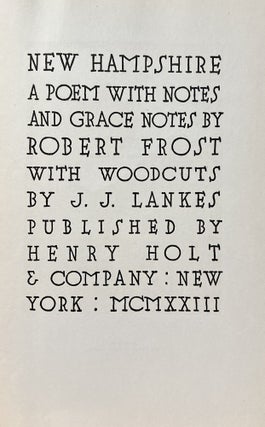 New Hampshire: A Poem With Notes and Grace Notes