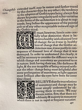 The Nature of Gothic: A Chapter of the Stones of Venice
