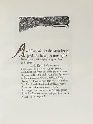 The Creation: Lines from the Old Testament and from Paradise Lost by John Milton as told to Adam by the Archangel Raphael (Signed)