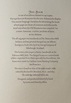 Jonah Judith Ruth: Three Stories from the Old Testament - King James Authorized Version