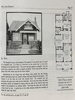 West Coast Bungalows of the 1920s, With Photographs and Floor Plans