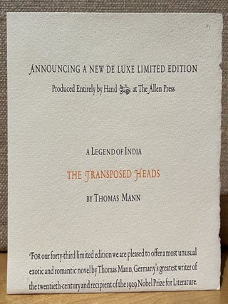 The Transposed Heads: A Legend of India