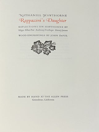 Rappaccini's Daughter