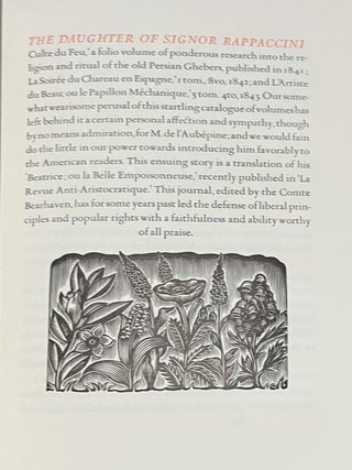 Rappaccini's Daughter