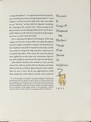 The Duchow Journal: A Voyage from Boston to California 1852